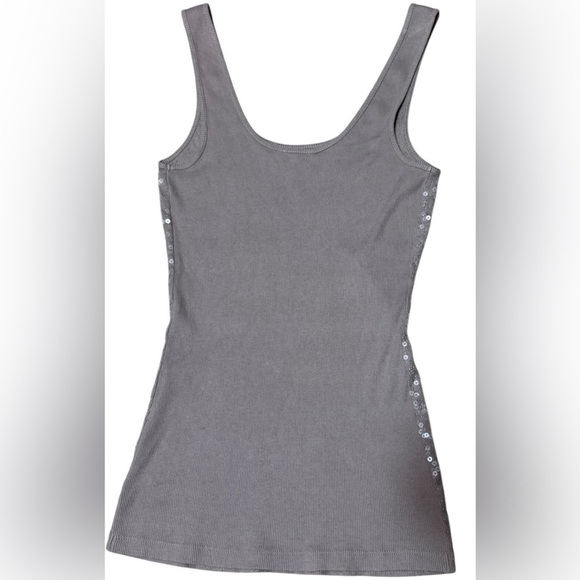 Express Brand Light Tan Brown Neutral Sequin Tank Top in Small - Picture 9 of 14